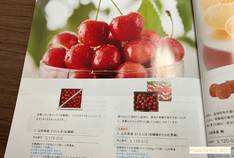 ヒューリック　株主優待　カタログ　　山形県産　さくらんぼ　佐藤錦　紅秀峰