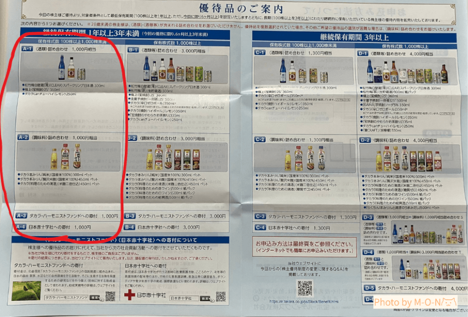 宝ホールディングス株主優待の優待品一覧